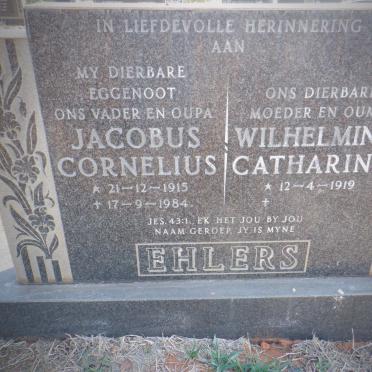 EHLERS Jacobus Cornelius 1915-1984 &amp; Wilhelmina Catharina 1919-