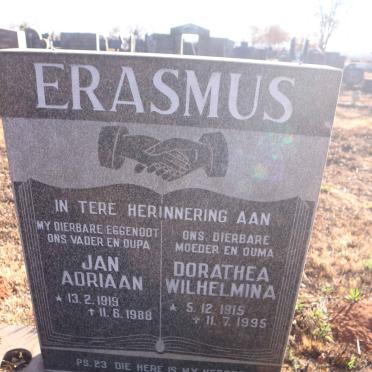 ERASMUS Jan Adriaan 1919-1988 &amp; Dorathea Wilhelmina 1915-1995