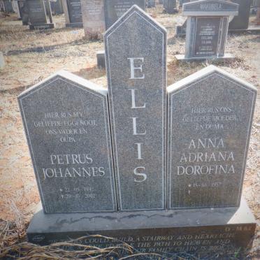 ELLIS Petrus Johannes 1942-2002 &amp; Anna Adriana Dorofina 1937-