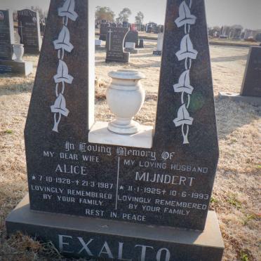 EXALTO Mijndert 1925-1993 &amp; Alice 1928-1987