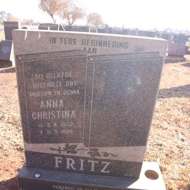 FRITZ Anna Christina 1922-1986