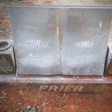 FRIER Chris 1932-1996 &amp; Dina 1937-