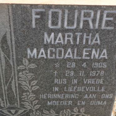 FOURIE Martha Magdalena C. 1905-1978