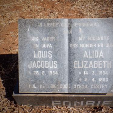 FOURIE Louis Jacobus 1934- &amp; Alida Elizabeth 1934-1993