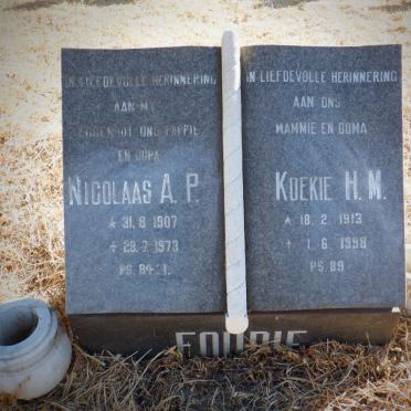 FOURIE Nicolaas A.P. 1907-1973 &amp; Koekie H.M. 1913-1998