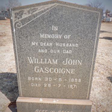 GASCOIGNE William John 1898-1971