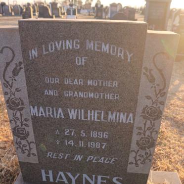 HAYNES Maria Wilhelmina 1896-1987