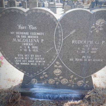 HAVENGA Rudolph G.P. 1922-1981 &amp; Magdelena P. 1926-1971