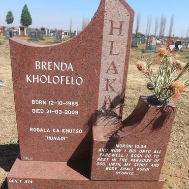 HLAKA Brenda Kholofelo 1965-2009