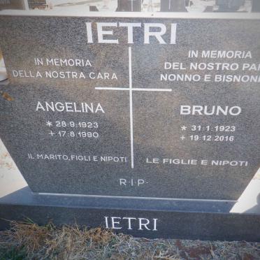 IETRI Bruno 1923-2016 &amp; Angelina 1923-1990