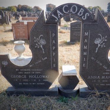 JACOBS George Holloway 1930-1986 &amp; Anna Margaretha 1934-1998