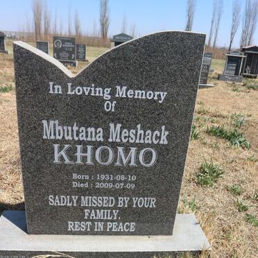KHOMO Mbutana Meshack 1931-2009