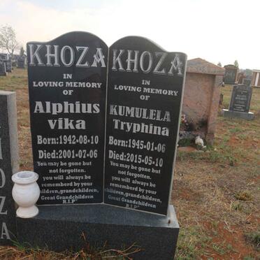 KHOZA Alphius Vika 1942-2001 &amp; Kumulela Tryphina 1945-2015