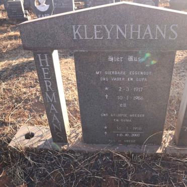 KLEYNHANS Hermaans 1917-1986 &amp; Eliza 1918-2003