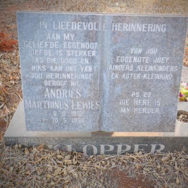 KLOPPER Andries Marthinus Lewies 1910-1996
