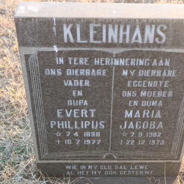 KLEINHANS Evert Phillipus 1898-1977 &amp; Maria Jacoba 1902-1975