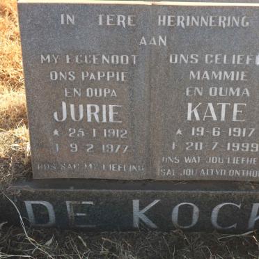 KOCK Jurie, de 1912-1977 &amp; Kate 1917-1999