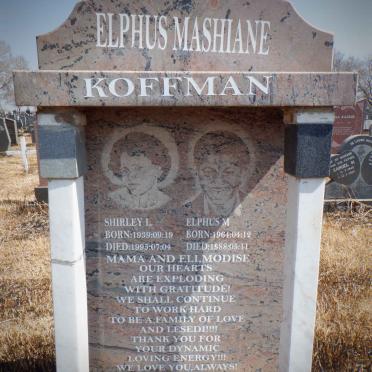 KOFFMAN Shirley L. 1939-1995 :: KOFFMAN Elphus Mashiane 1964-1988