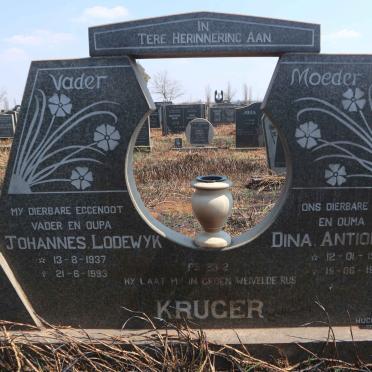KRUGER Johannes Lodewyk 1937-1993 &amp; Dina Antionetta 1938-1998