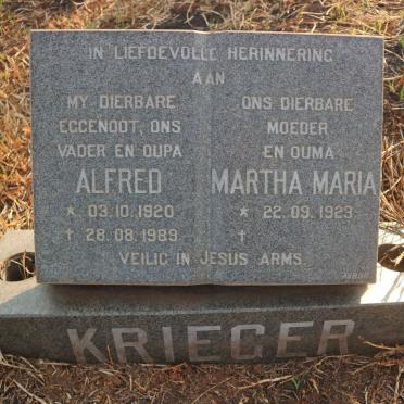 KRIEGER Alfred 1920-1989 &amp; Martha Maria 1923-