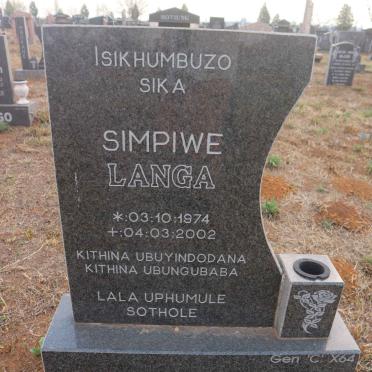 LANGA Simpiwe 1974-2002 