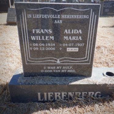 LIEBENBERG Frans Willem 1934-2006 &amp; Alida Maria 1937-2012
