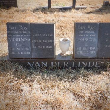LINDE Francois J., van der 1916-1987 &amp; Wilhelmina C.J. 1913-1983