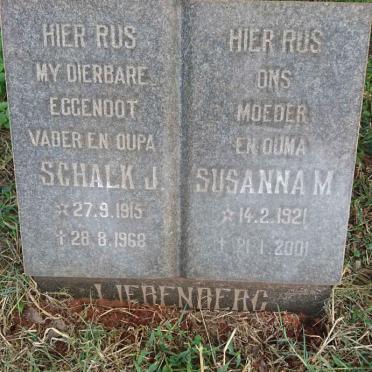LIEBENBERG Schalk J. 1915-1968 &amp; Susanna M. 1921-2001 