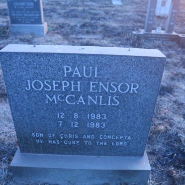 MCCANLIS Paul Joseph Ensor 1983-1983