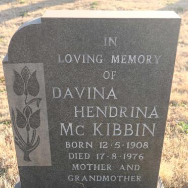 MCKIBBIN Davina Hendrina 1908-1976