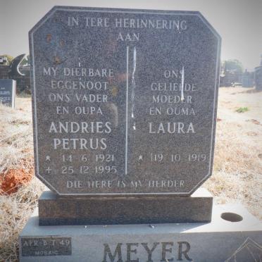 MEYER Andries Petrus 1921-1995 &amp; Laura 1919-