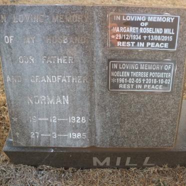MILL Norman 1928-1985 &amp; Margaret Roselind 1934-2015 :: POTGIETER Noeleen Therese 1961-2018
