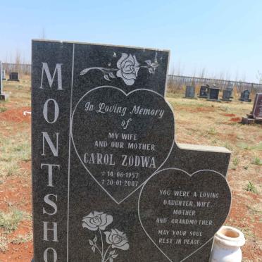 MONTSHO Carol Zodwa 1957-2007 
