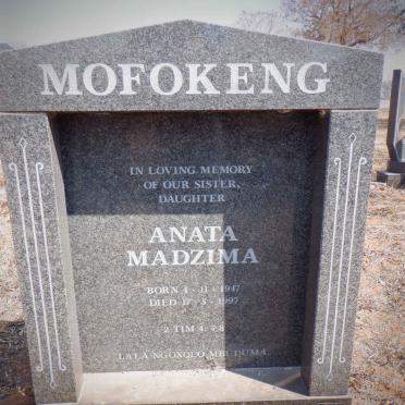 MOFOKENG Anata Madzima 1947-1997