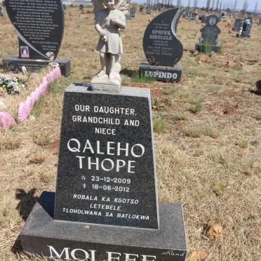 MOLEFE Qaleho Thope 2009-2012
