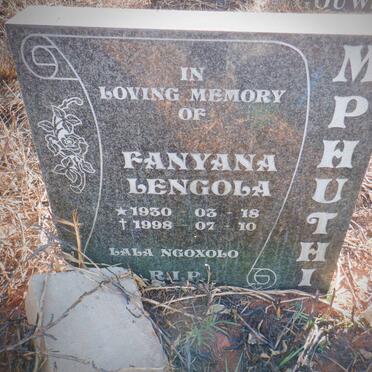 MPHUTHI Fanyana Lengola 1930-1998