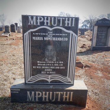 MPHUTHI Maria Nomthandazo 1969-2011