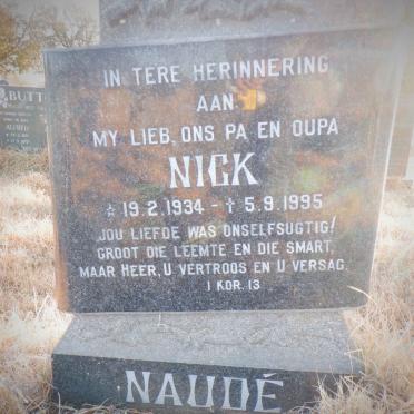 NAUDE Nick 1934-1995