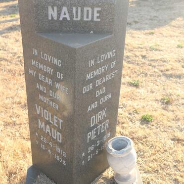 NAUDE Dirk Pieter 1919-1985 &amp; Violet Maud 1913-1975