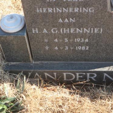 NEST H.A.G., van der 1934-1982