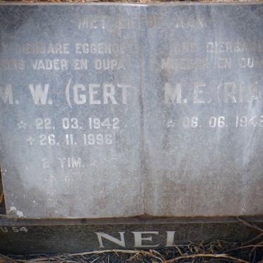 NEL M.W. 1942-1996 &amp; M.E. 1945-