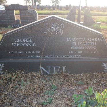 NEL George Diederick 1920-2002 &amp; Janetta Maria Elizabeth YOUNG 1930-2015