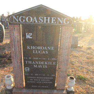 NGOASHENG Khoroane Lucas 1939-1994 &amp; Thandekile Mavis 1937-2002