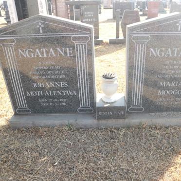 NGATANE Johannes Motlalentwa 1908-1998 &amp; Maria Moogo 1918-1998