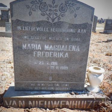 NIEUWENHUIZEN Maria Magdalena Frederika, van 1916-1989