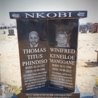 NKOBI Thomas Titus Phindiso 1922-1994 &amp; Winifred Keneilloe 1930-2012