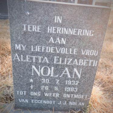 NOLAN Aletta Elizabeth 1932-1983