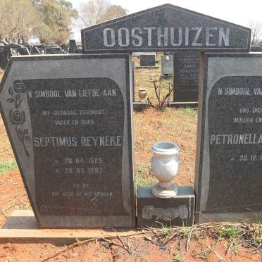 OOSTHUIZEN Septimus Reyneke 1925-1993 &amp; Petronella C.W.C. 1930-