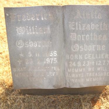OSBORNE Aletta Elizabeth Dorothea nee CELLIERS 1923-1976 :: OSBORNE Frederick William 1956-1975
