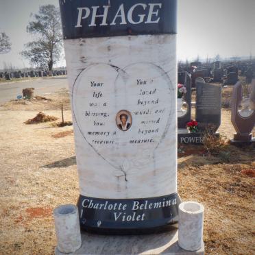 PHAGE Charlotte Belemina Violet 1959-2002